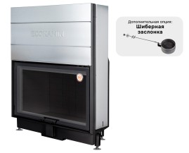 Каминная топка Экокамин ВЕГА 1200 PB принтинг черный шамот подовое горение