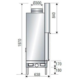 Каминная топка F 1600 SIMPLE FACE WS BLACK BN3 (Axis)