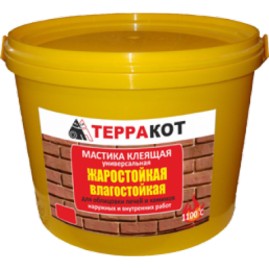Мастика клеящая влагостойкая, жаростойкая "Терракот", 9 кг