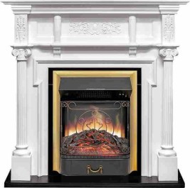 Каминокомплект Oxford - Белый с очагом Majestic FX Brass
