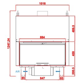 Каминная топка KW 100 DOUBLE FACE BG1 (Axis)