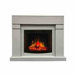 Электрокамин RealFlame Lindelse 25,5/26 GR серый c очагом Evrika 25,5 LED