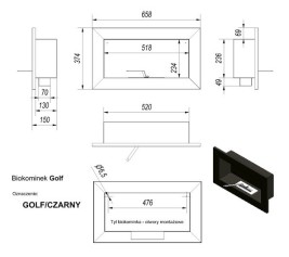 Биокамин Kratki GOLF QUBE