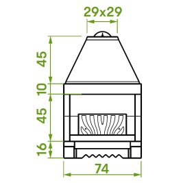 Каминная топка PATIO 64 R (Palazzetti)