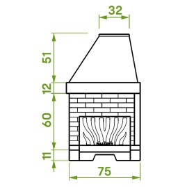 Каминная топка PATIO 76 R (Palazzetti)