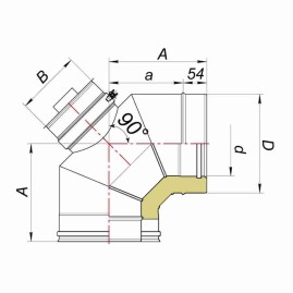 Отвод 90° D250/350 с ревизией, AISI 321/304 (Вулкан)