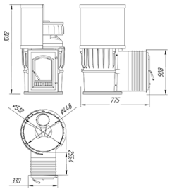 Банная печь KALEDO MODERN KM2010-80, 20 кВт