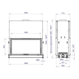 Каминная топка DF 1500G (Stav)