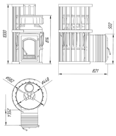Банная печь KALEDO MODERN KM2010/2-80, 20 кВт