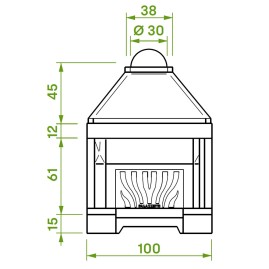 Каминная топка PATIO 86 R (Palazzetti)