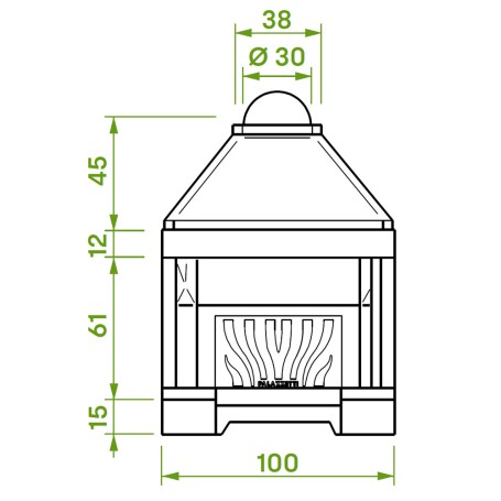 Каминная топка PATIO 86 R (Palazzetti)