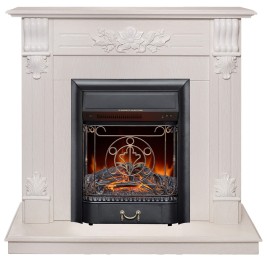 Электрокамин RealFlame Ottawa WT белое золото с очагом Majestic Lux Black