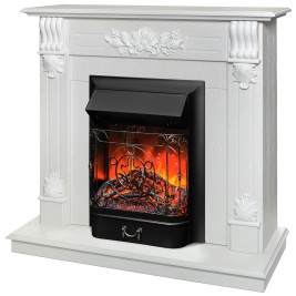 Электрокамин RealFlame Ottawa WT белое золото с очагом Majestic Lux Black