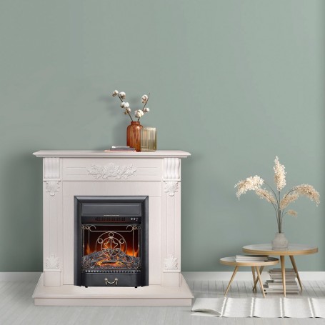 Электрокамин RealFlame Ottawa WT белое золото с очагом Majestic Lux Black
