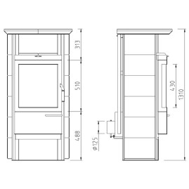 Печь 17 NH GT ECOplus, deco-cotto/sahara 239, рамка хром (Hark)