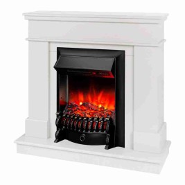 Электрокамин RealFlame Selena STD WT молочный с очагом Fobos Lux Black RC