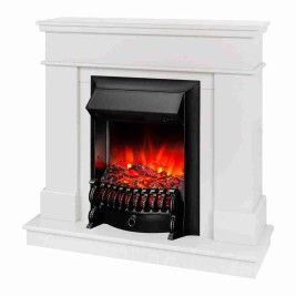 Электрокамин RealFlame Selena STD WT молочный с очагом Fobos Lux Black