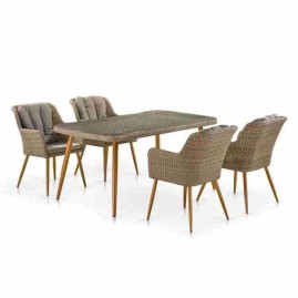 Комплект плетеной мебели T363B/Y363B-W65 Light Brown 4Pcs