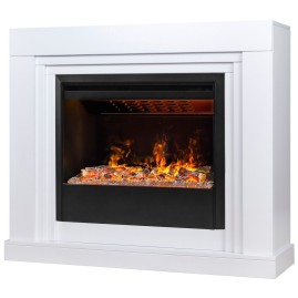 Электрокамин RealFlame Stanley 26 WT белый с очагом 3D Helios 26 SBG