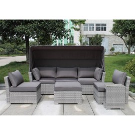 Диван-трансформер из искусственного ротанга AFM-320G Grey