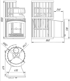 Банная печь KALEDO VISIO KV2230/2-80, 22 кВт