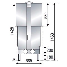 Каминная топка H 1600 DOUBLE FACE XXL WS BLACK RT BG2 (Axis)