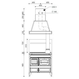 Печь-плита RUSTICA 90L (J. Corradi)