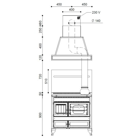 Печь-плита RUSTICA 90L (J. Corradi)