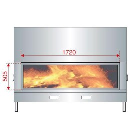 Каминная топка H 1600 DOUBLE FACE XXL WS BLACK (Axis)