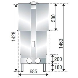 Каминная топка H 1600 DOUBLE FACE XXL WS BLACK (Axis)