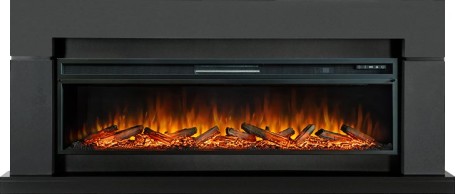 Каминокомплект Lindos 60 (Разборный) - Серый графит  с очагом Vision 60 LOG LED