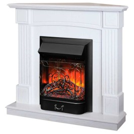 Электрокамин RealFlame Andrea Corner WT фактурный белый с очагом Majestic Lux Black