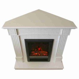 Электрокамин RealFlame Andrea Corner WT фактурный белый с очагом Majestic Lux Black
