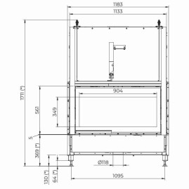 Каминная топка ECOMONOBLOCCO WT 16:9B N13 (Palazzetti)
