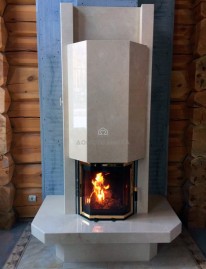Каминная топка 600/57 K ECOPLUS, рамка золото (Hark)