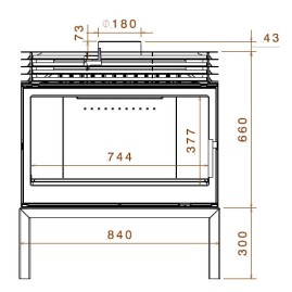 Печь LCI 9 GFR Stove, стекло справа (Liseo Castiron)