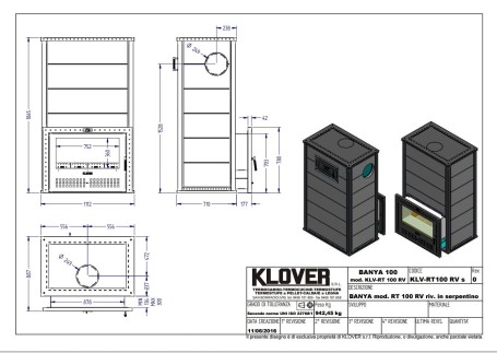 Печь для бани Klover RT 100-RV S (Серпентинит)
