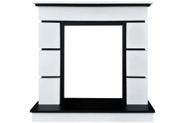 Каминокомплект Modern (Разборный) - Белый с черным с очагом Aspen Black
