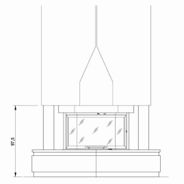 Облицовка MONTECARLO ANGOLO с деревянной балкой (Palazzetti)