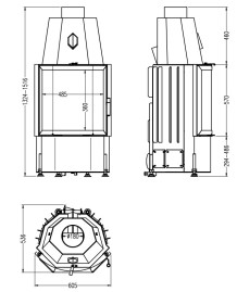 Каминная топка 600/57 K ECOPLUS, рамка хром (Hark)