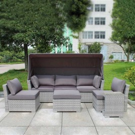 Комплект плетеной мебели из искусственного ротанга AFM-320G Grey