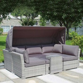 Комплект плетеной мебели из искусственного ротанга AFM-320G Grey