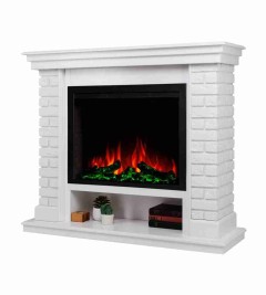 Электрокамин RealFlame Brixton 25,5 WT белый с очагом Saphir 25,5