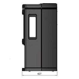 Печь K700, с боковыми стёклами, верх - мыльный камень, черный (Keddy)