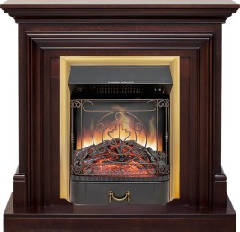 Каминокомплект Bradford - Темный дуб с очагом Majestic FX Brass