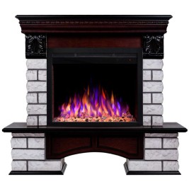 Электрокамин RealFlame Country Lux Rock 25/25,5 AO с очагом Saphir 25,5, 6 цветов пламени