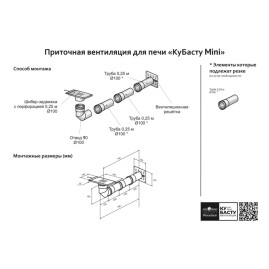 Приточная вентиляция Woodson для печи КуБасту mini