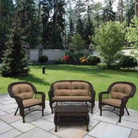 Плетеный комплект для отдыхаLV-520BB Brown-Beige