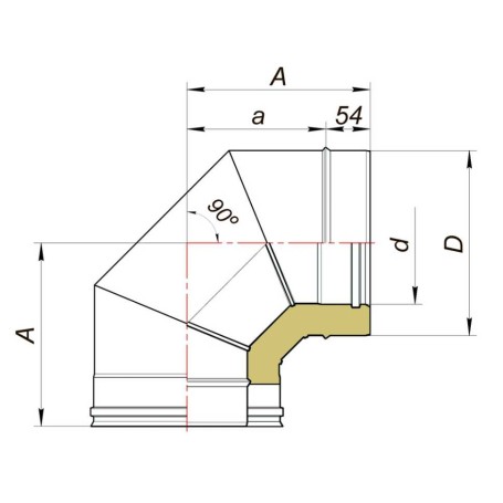 Отвод 90° VBR D250/350, AISI 321/439 (Вулкан)