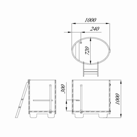 Купель Blumenberg из камбалы 100 х 72 базовая комплектация (чертеж 100/2)